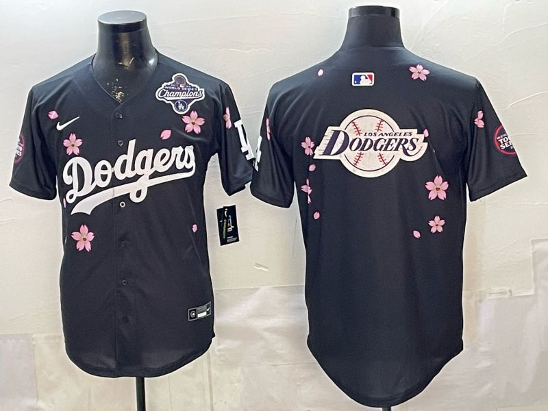 Men Nike 2026 Los Angeles Dodgers Blank Black Sakura Edition Game MLB Jersey 0022